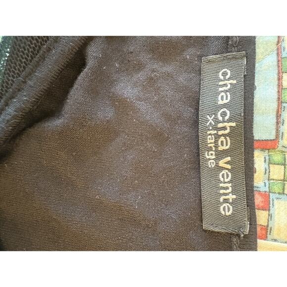 Cha-Cha Vente Women's X-Large Embroidered Floral Free Flowing Top - Picture 2 of 5